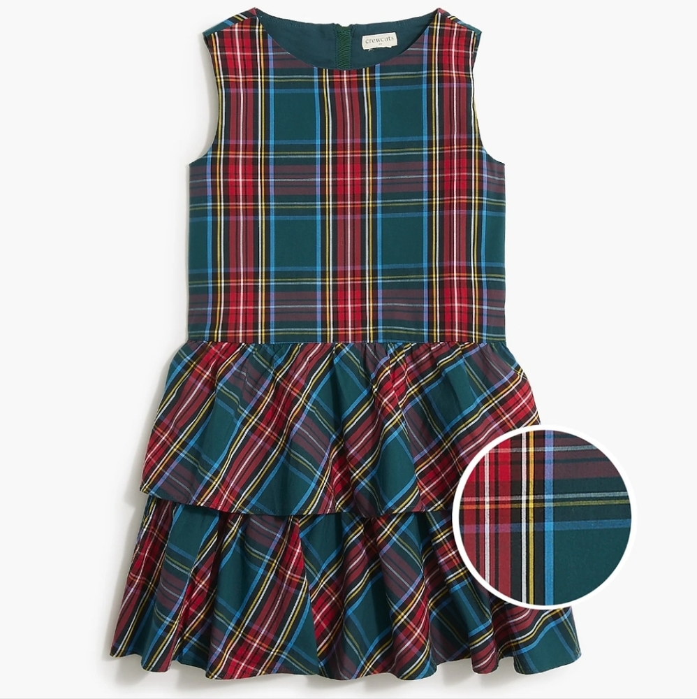 Crewcuts tartan tiered dress